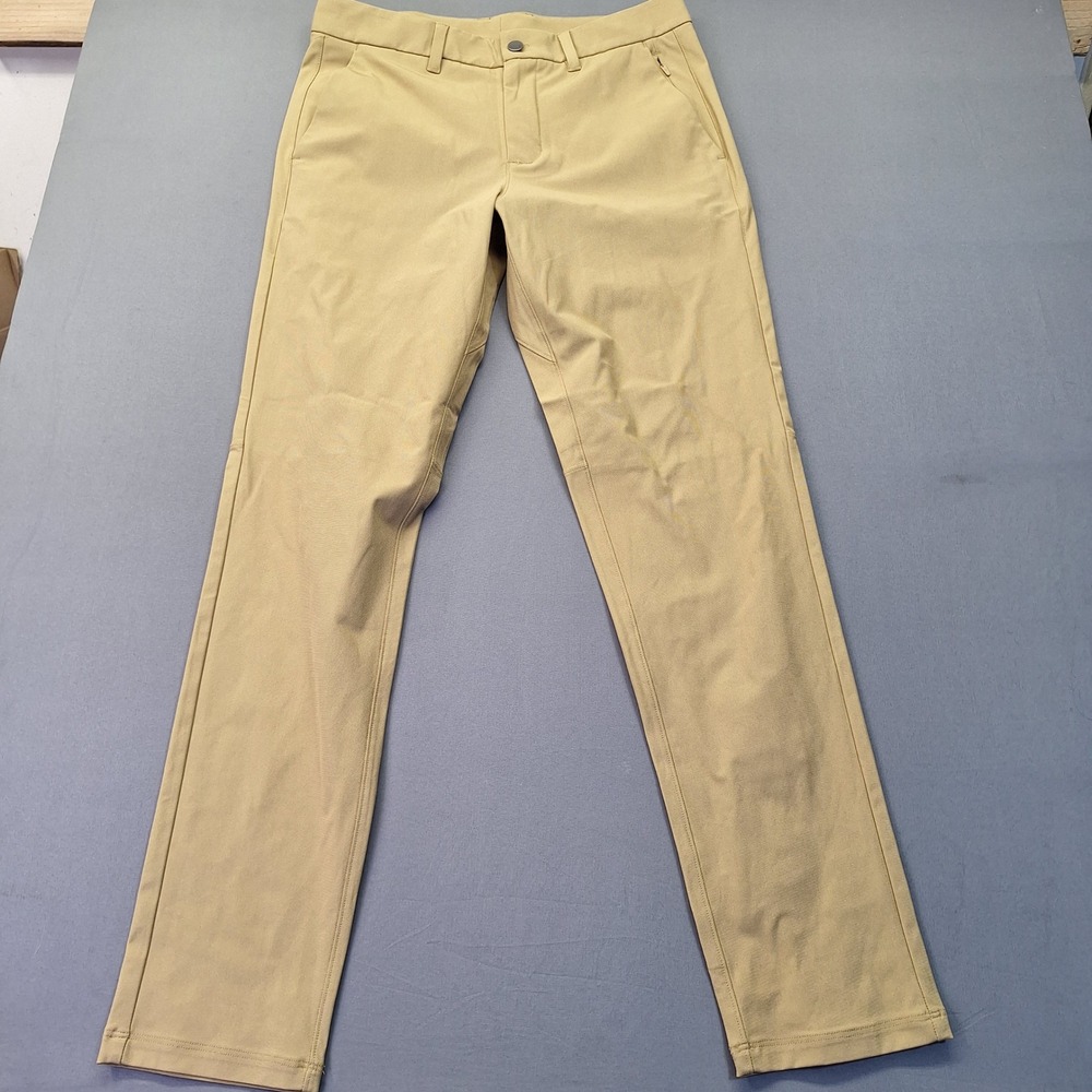 CRZ YOGA Mens Golf Pants Khaki Tan Performance Stretch Trousers Size 30